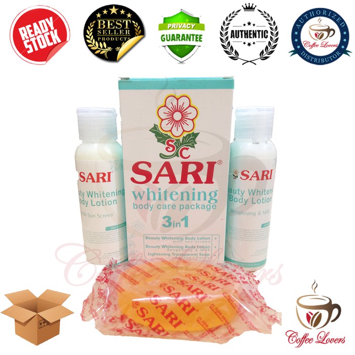 

SARI COSMETICS WHITENING BODY LOTION BODY CARE PACKAGE 3 IN 1