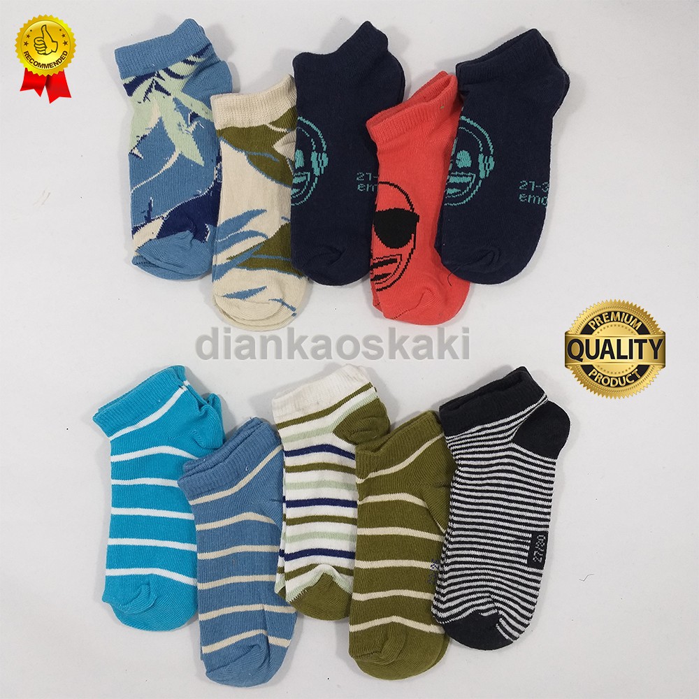 ( 12 PASANG ) KAOS KAKI PENDEK MOTIF ANAK TK SD