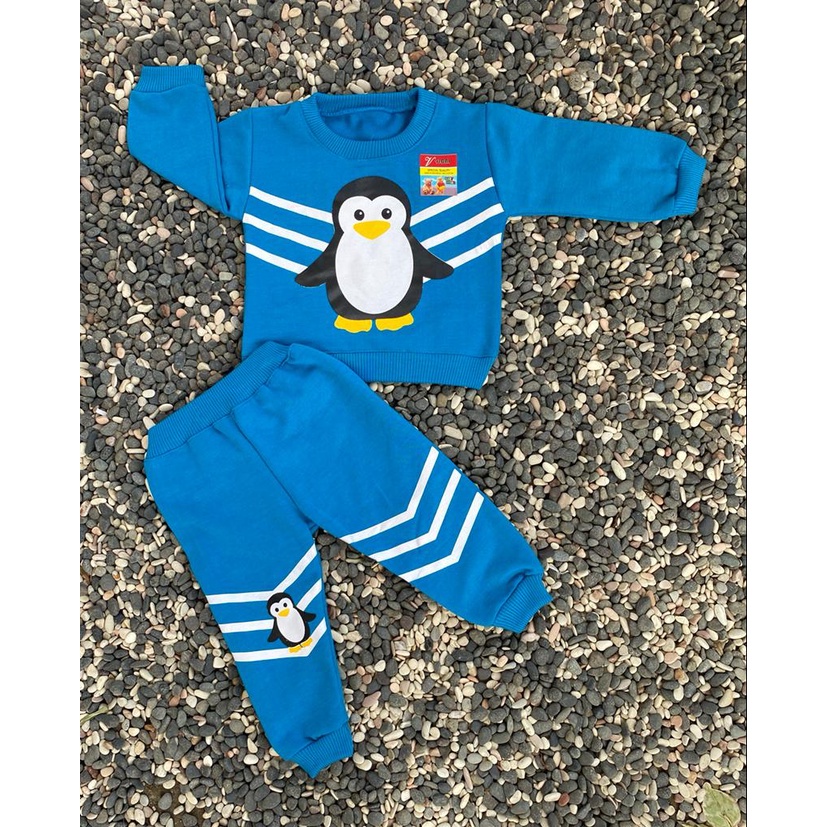 sweater bayi lucu murah motif pinguin lucu setelan 3-18 bulan