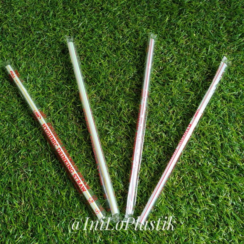 Sedotan Bengkok warna Higienis/ Sedotan Bengkok Bungkus Plastik