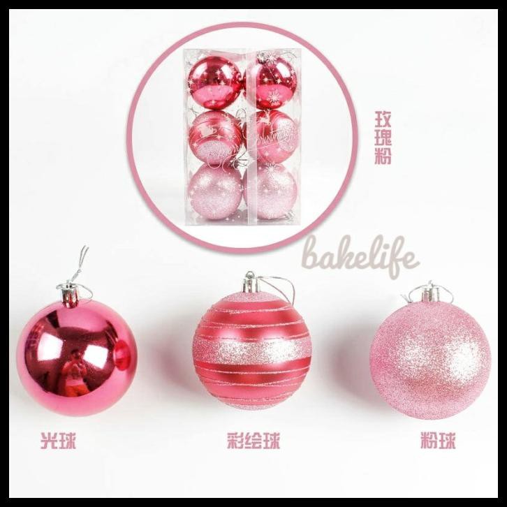 

Ready Hiasan Bola Natal 6Cm Isi 12Pcs Dekorasi Pohon Natal 2020
