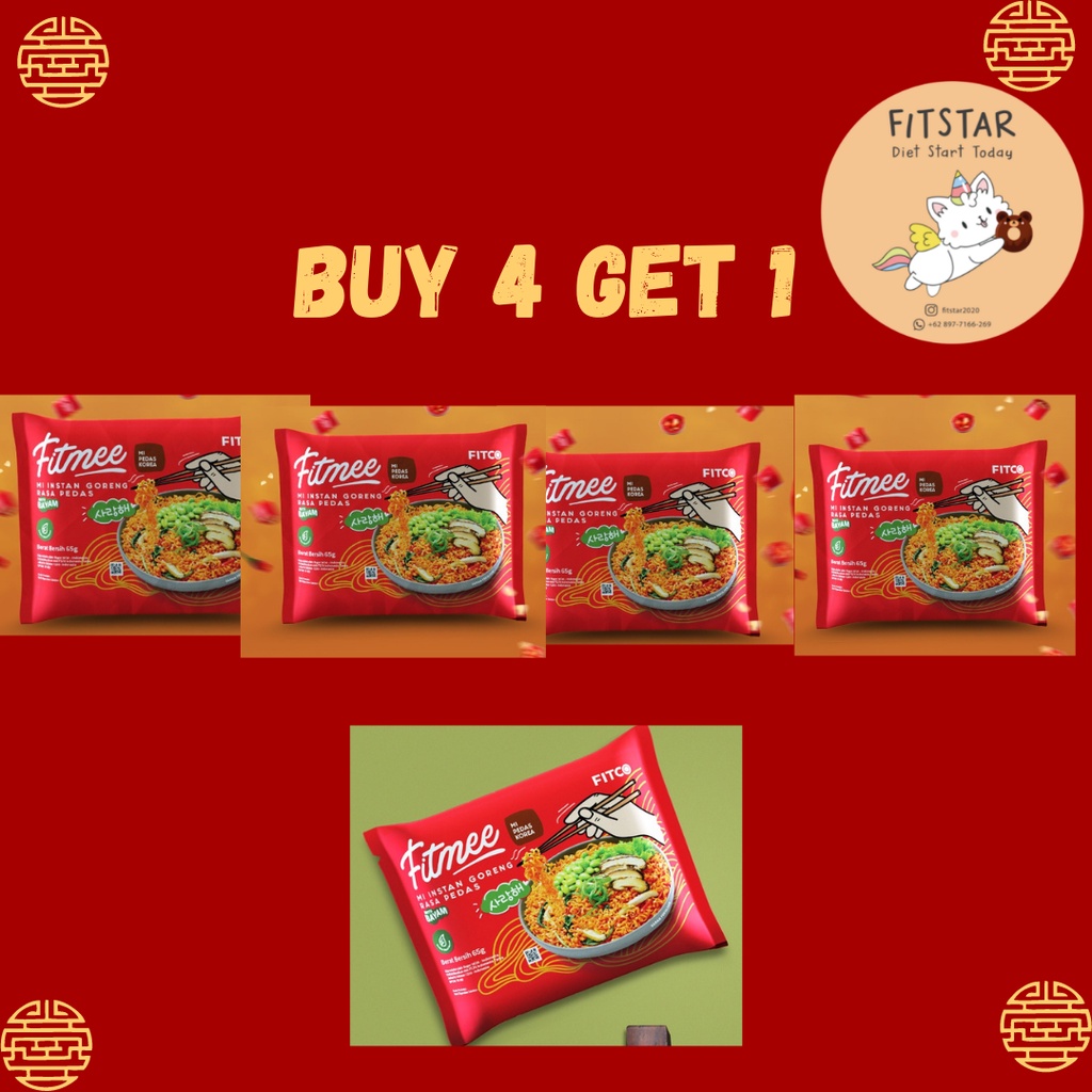 

BUNDLING BUY 4 GET 1 FITMEE BAYAM GORENG PEDAS 65 GR MIE SEHAT HALAL MUI (5PCS)