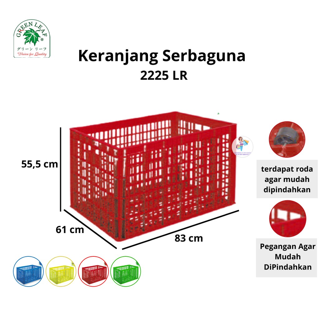 Keranjang Industri Container Box Roda 2225 LR Green Leaf