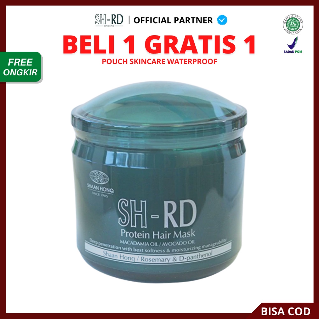 [ FREE GIFT ] SHRD Protein Hair Mask with Keratin Avocado &amp; Macadamia Oil - Perawatan Rambut Rontok Kering Rusak Original BPOM