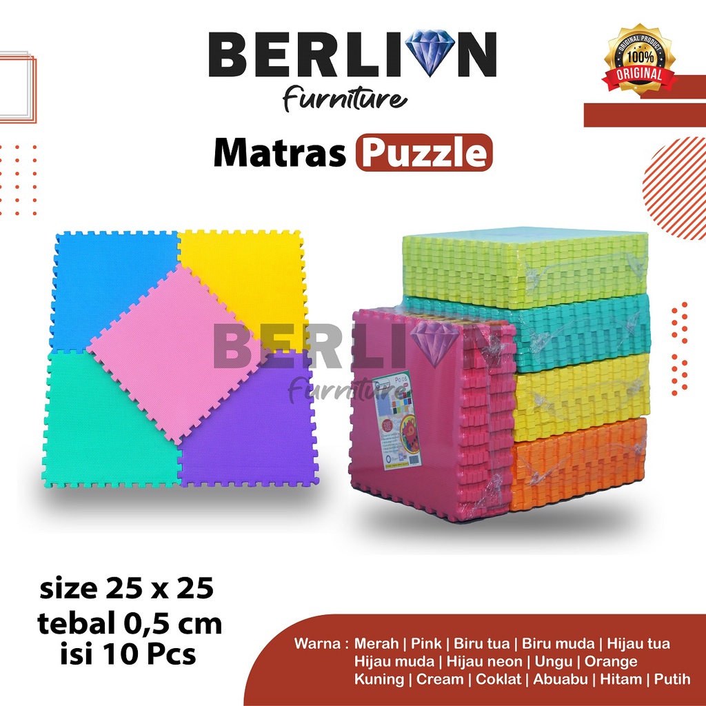 Jual Matras Puzzle 30 x 30 Tbl 0,5 Cm isi 10 Pcs / Alas Lantai