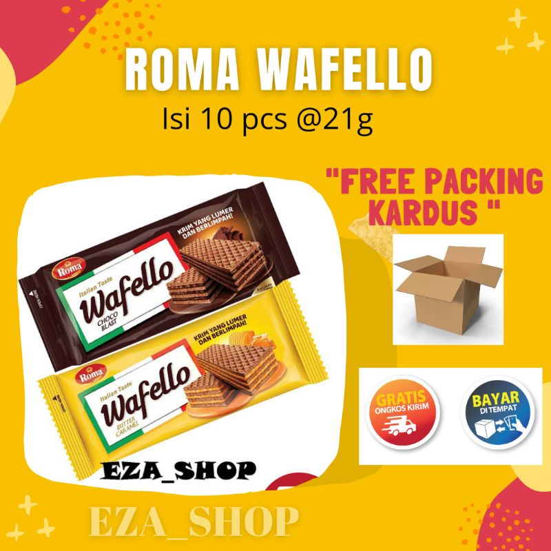 

[TERLARIS] ROMA WAFELLO 10 pcs @21 Gr / WAFER WAFELLO / WAFER COKLAT / WAFER RENYAH