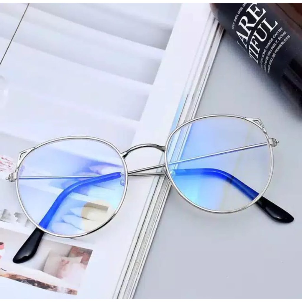 ♥TMALL88♥ Kacamata Baca Frame Anti Radiasi Metal Gaya Retro Untuk Pria / Wanita KM28