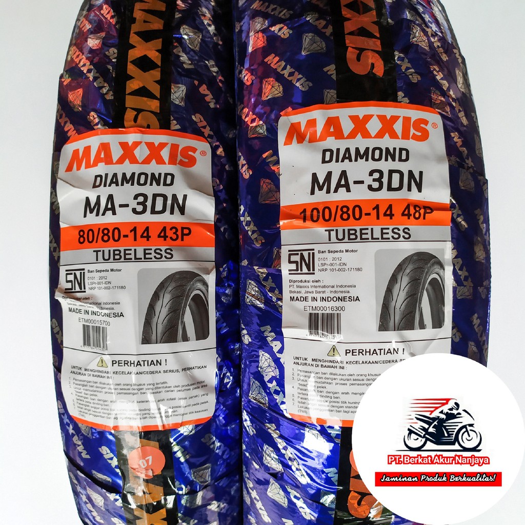 Sepasang full Maxxis  MA 3DN 80 80 100 80 14 ban  motor  