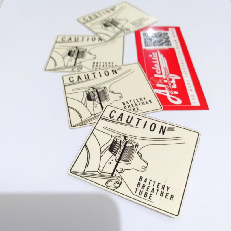 stiker rangka s90 s90z honda astra honda s90 s90z benly caution stiker peringatan