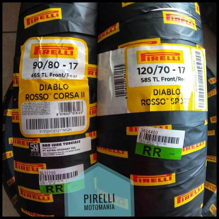 Paket Ban Pirelli Diablo Corsa 2 90/80-17 &amp; 120/70-17 Diablo Rososport