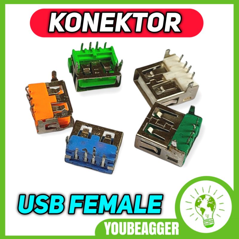 Socket konektor USB FEMALE BEKAS NO KARAT KUALITAS BAGUS MIRIP BARU