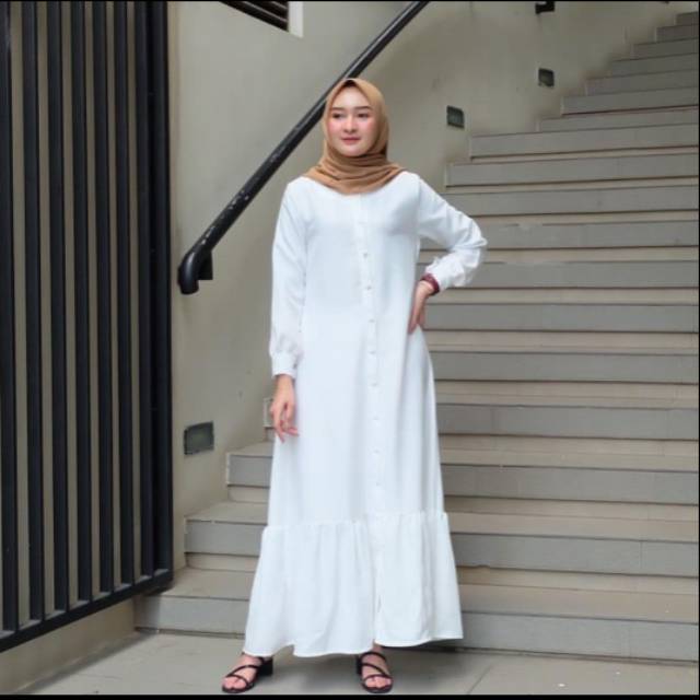 Gamis rempel moscrepe/gamis polos