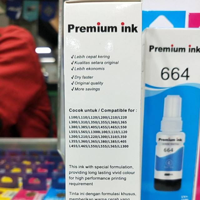 Tinta Epson T664 premium set 4 warna ( cmyk )