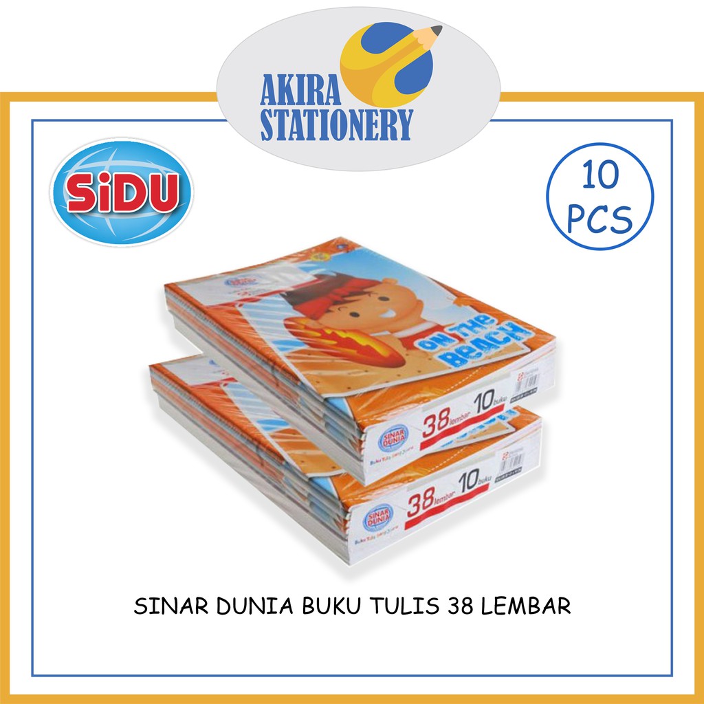 

Buku Tulis SIDU 38 Lembar ( 10 Pcs ) / Buku Sekolah SINAR DUNIA 38 Lbr Ukuran Kecil Pak ( BUKU )