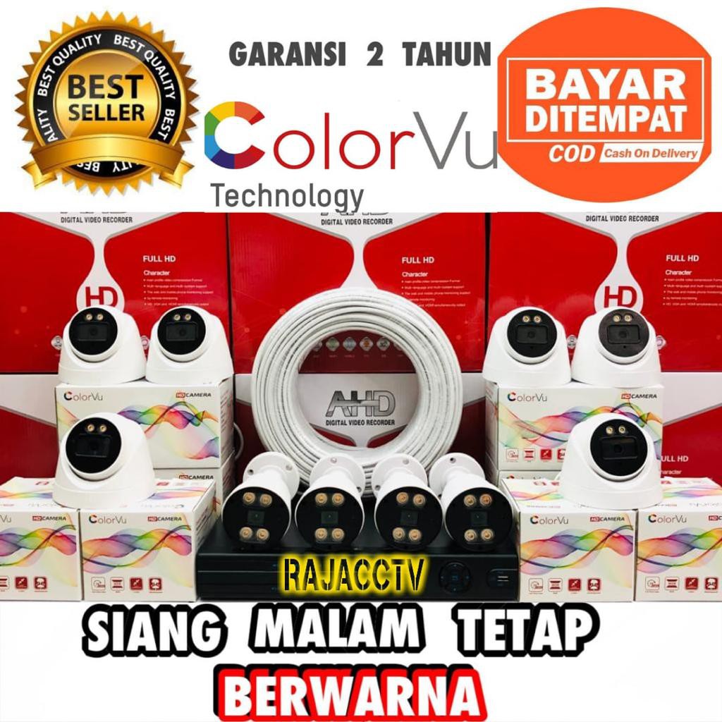 PAKET CCTV COLORVU SIANG MALAM BERWARNA 16 CHANNEL 10 CAMERA 5MP 1080P TURBO HD IC SONY KAMERA CCTV AUDIO SERIES