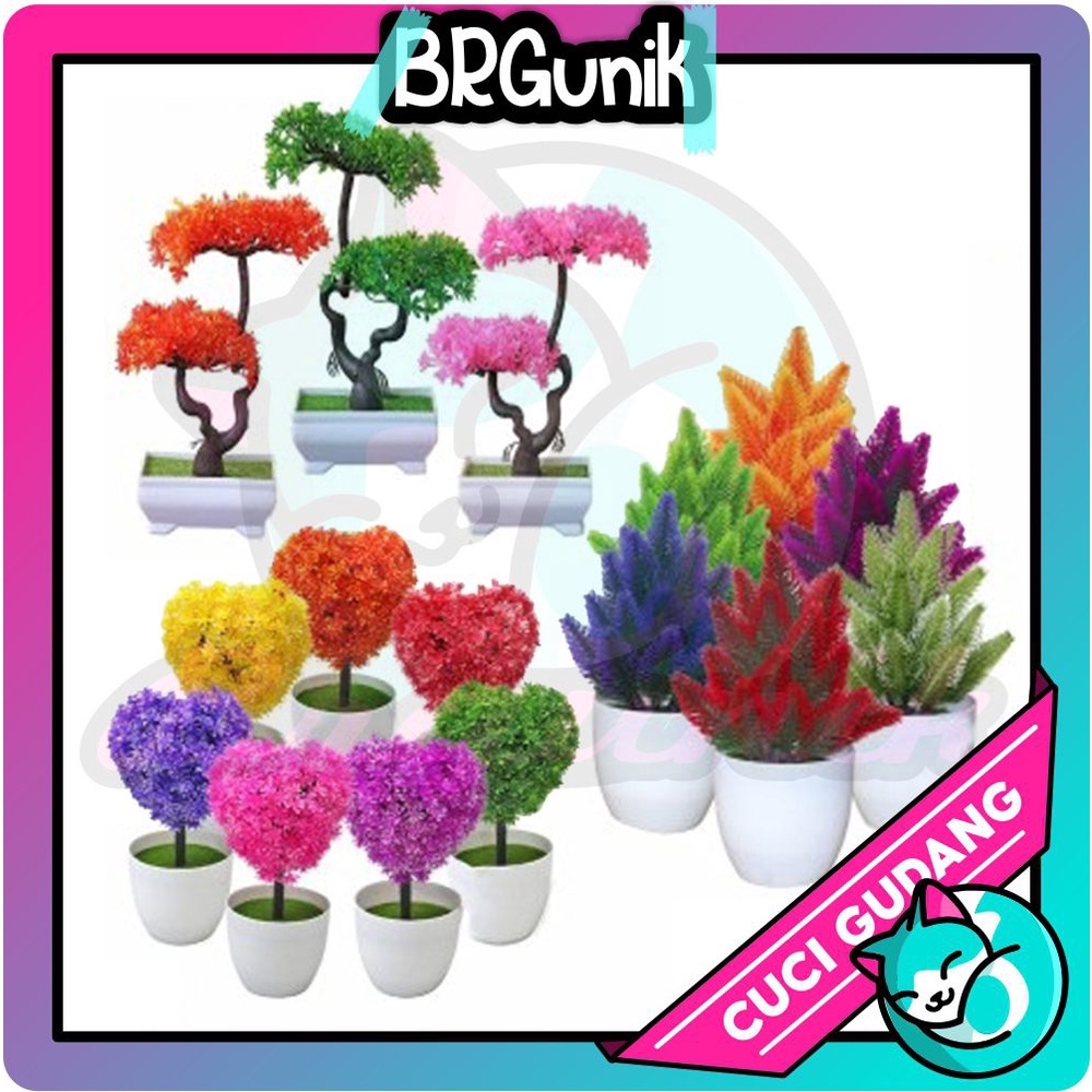 BRGUNIK Ornamen Pot Bonsai Tanaman Bunga Pajangan Dekorasi Rumah Tanaman Hias Plastik Import R233 R234 R238