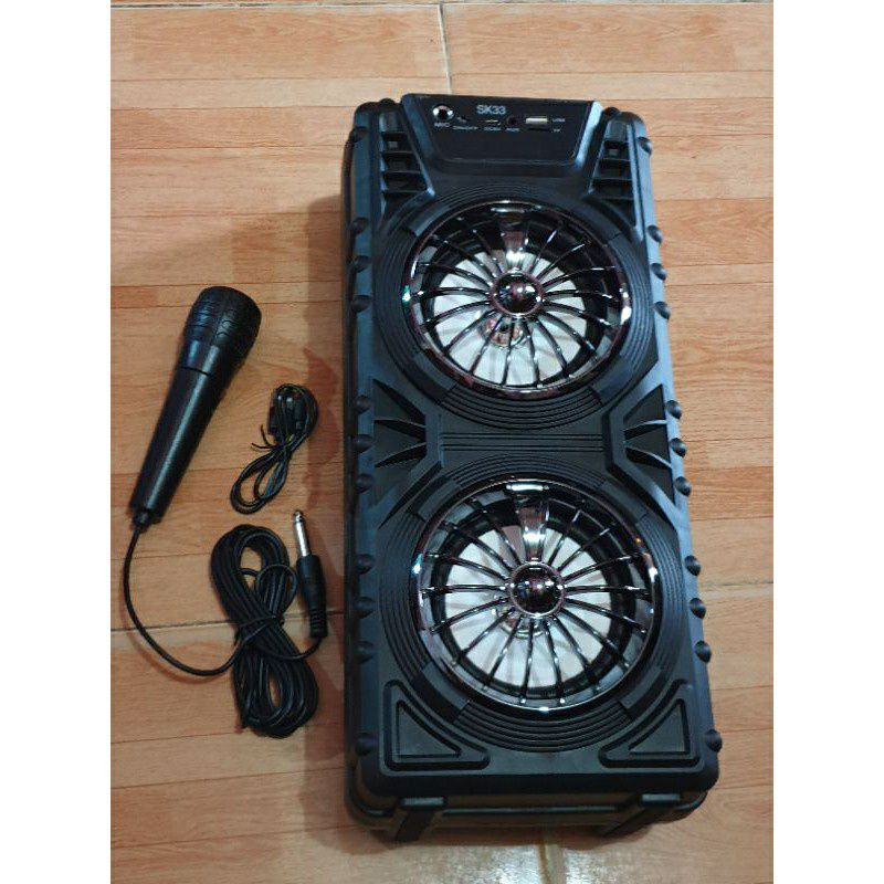 Speaker Bluetooth + Mic SK33 Speaker Lampu LED Wireless Speaker Bass