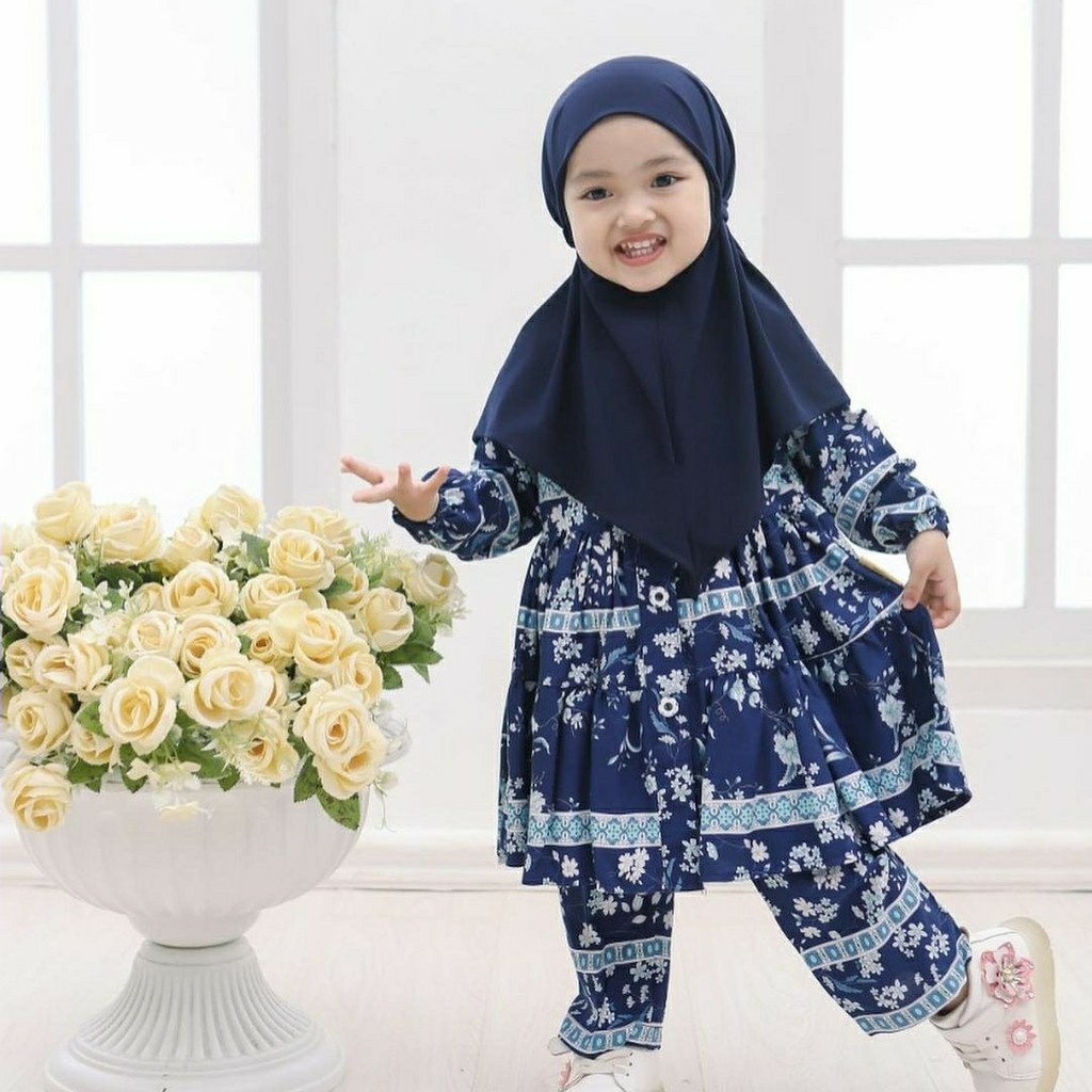 Oribel Kids 5 Thn Setelan Baju Muslim Anak Plus Khimar Pakaian Anak Gamis Anak