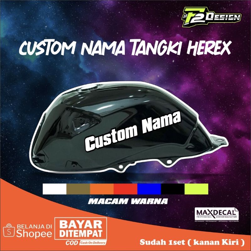Sticker tangki herex hologram maxdecal / sticker hologram custom nama / Sticker tangki