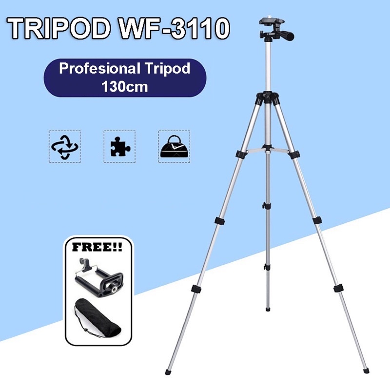 TRIPOD WF-3120 Lighweight Foldable Camera Mobile Tripod 1.3M