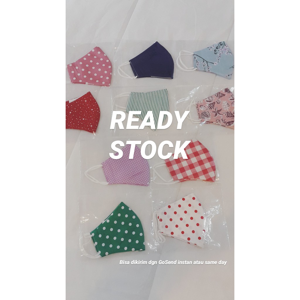Masker Kain Katun Bermotif, 3 Ply, Reusable, Refillable, Duckbill