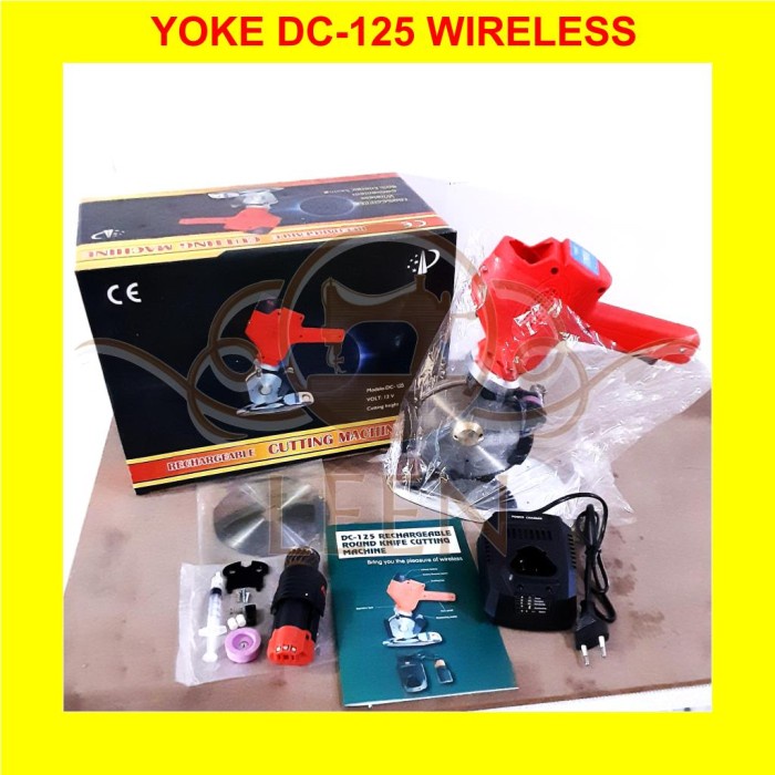 YOKE DC-125 Wireless Mesin Potong Octa Bahan Kain Portable LEEN