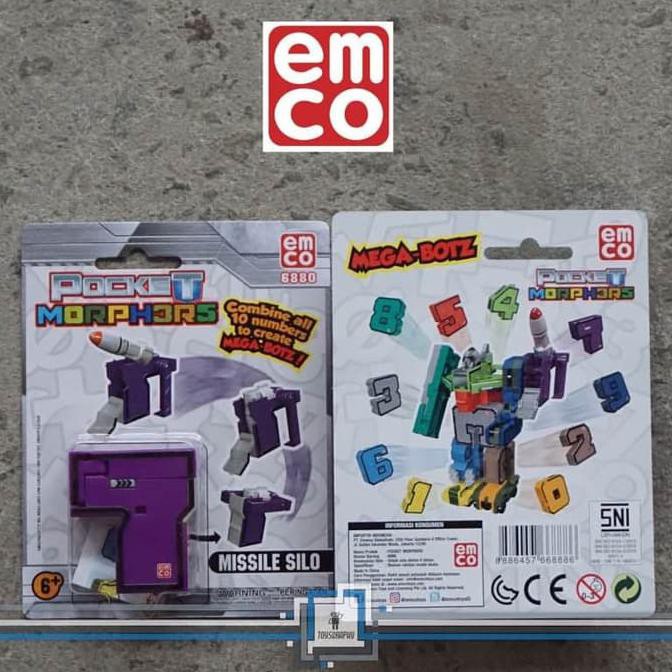 TERLARI5 Emco POCKET MORPHERS - Number 7 Robot Transformers Angka Combiner