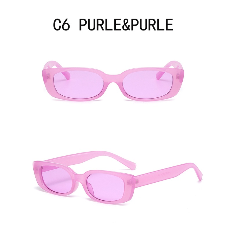 Kacamata Hitam Bentuk Persegi Panjang Warna Hitam Untuk Unisex