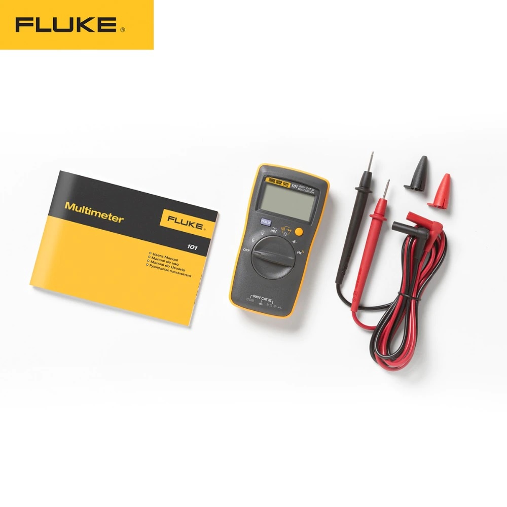 FLUKE 101 - Basic Digital Portable Pocket Multimeter with LCD Display - Multitester Digital LCD