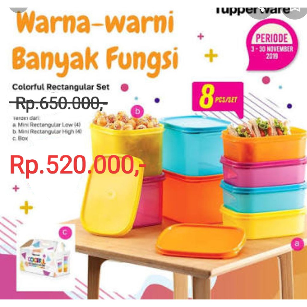 Tupp Colorful Rectangular Set