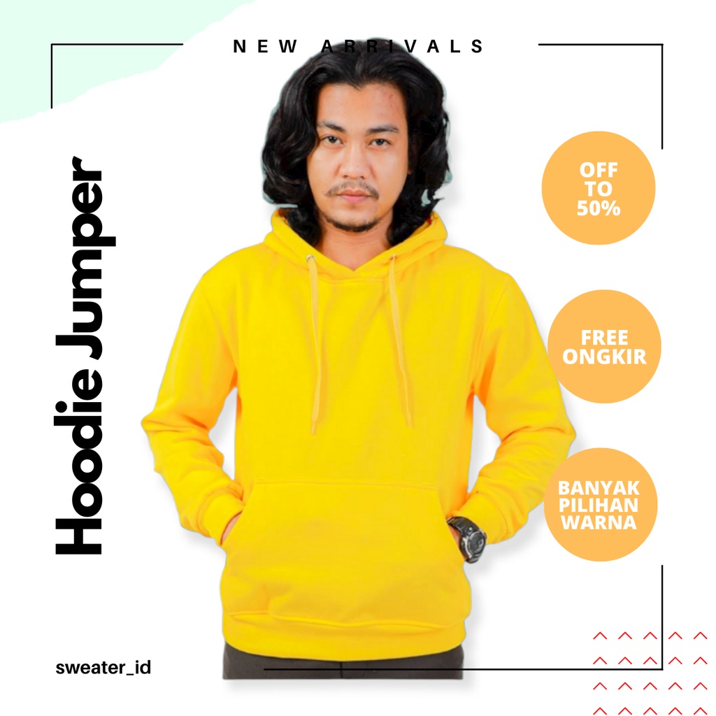 SWEATER_ID Hoodie Jumper Kuning Polos Unisex