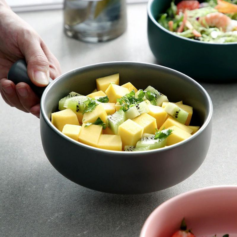 Mangkok Keramik Bowl Nordic Style With Handle

