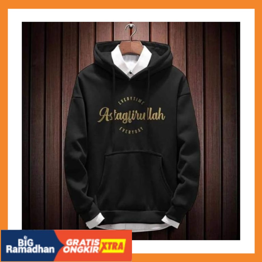 POLOS MOTIF MERAH PUTIH HITAM BIRU KUNING ASLI / Sweater Hoodie Pria Astaghfirullah Hodie