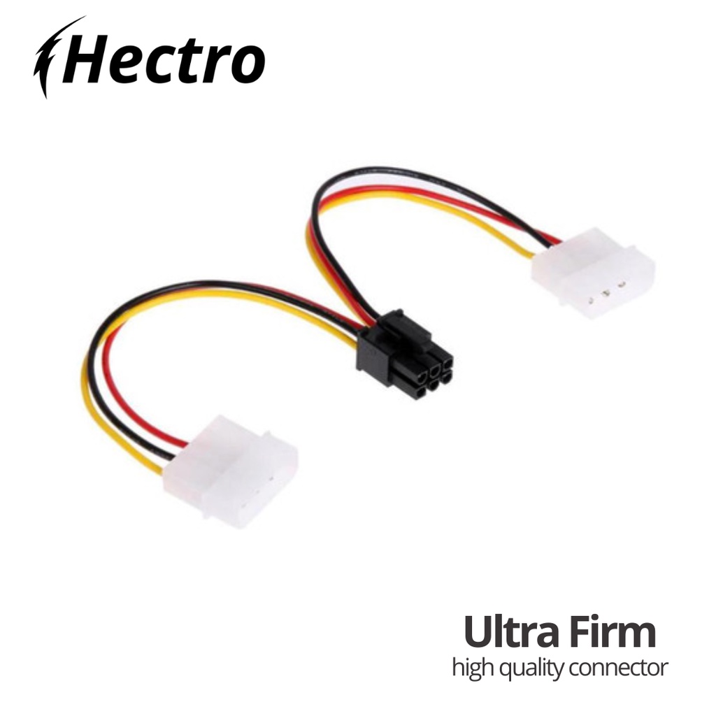 HECTRO Dual Kabel Power Molex 4pin to 6pin Pcie Power vga