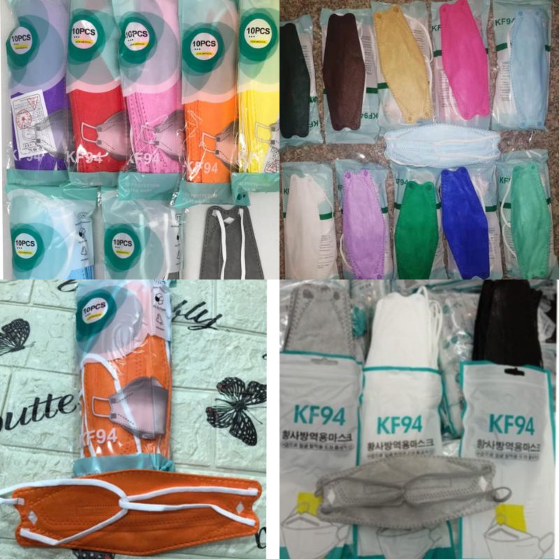 Masker KF94 Headloop Warna Warni / Masker KF94 Hijab Isi 10 Pcs