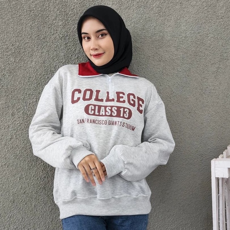 MVP - Maroon College Collar Sweater - Collar Sweater Wanita