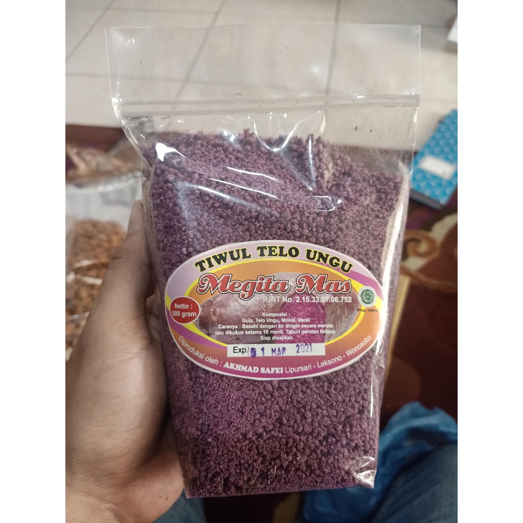 500gram Tiwul Telo Ungu / Tepung Tiwul Instan Ubi Ungu