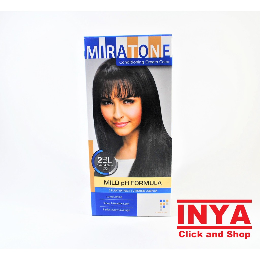 Pewarna Rambut MIRATONE CONDITIONING CREAM COLOR 2BL NATURAL BLACK - Semir Rambut HITAM ALAMI