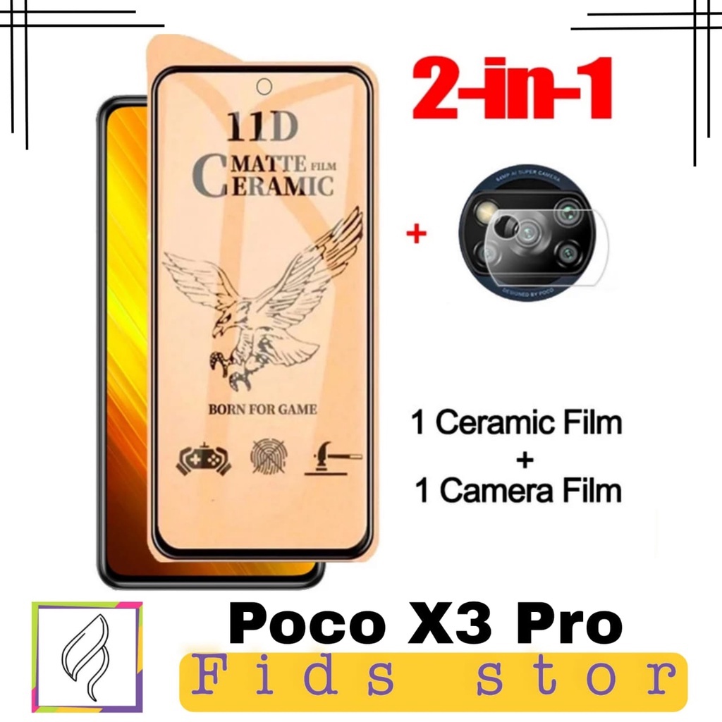 Paket Hemat 2in1 XIAOMI POCO X3/X3 PRO/X3 NFC Anti Gores Layar Matte Ceramic Free Camera FIlm