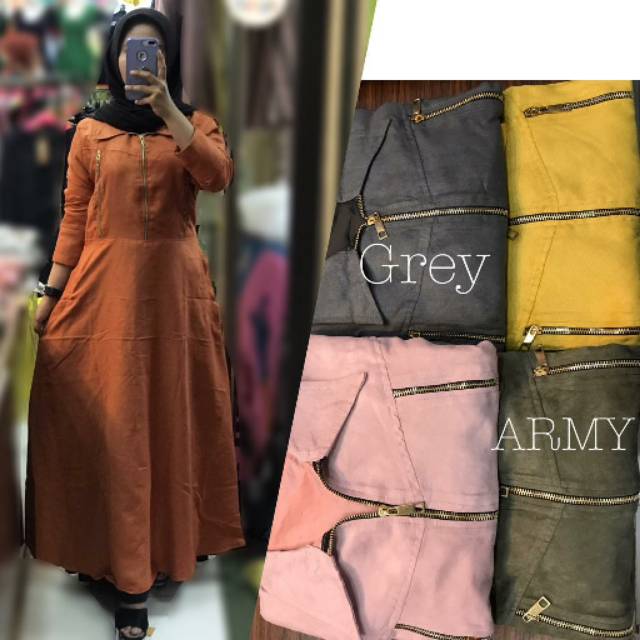 Gamis cucuk dusty pink saleee ya