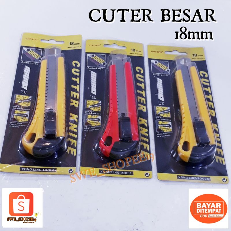 

PISAU CUTTER BESAR / PISAU CUTTER GESER / PISAU CUTTER 18MM
