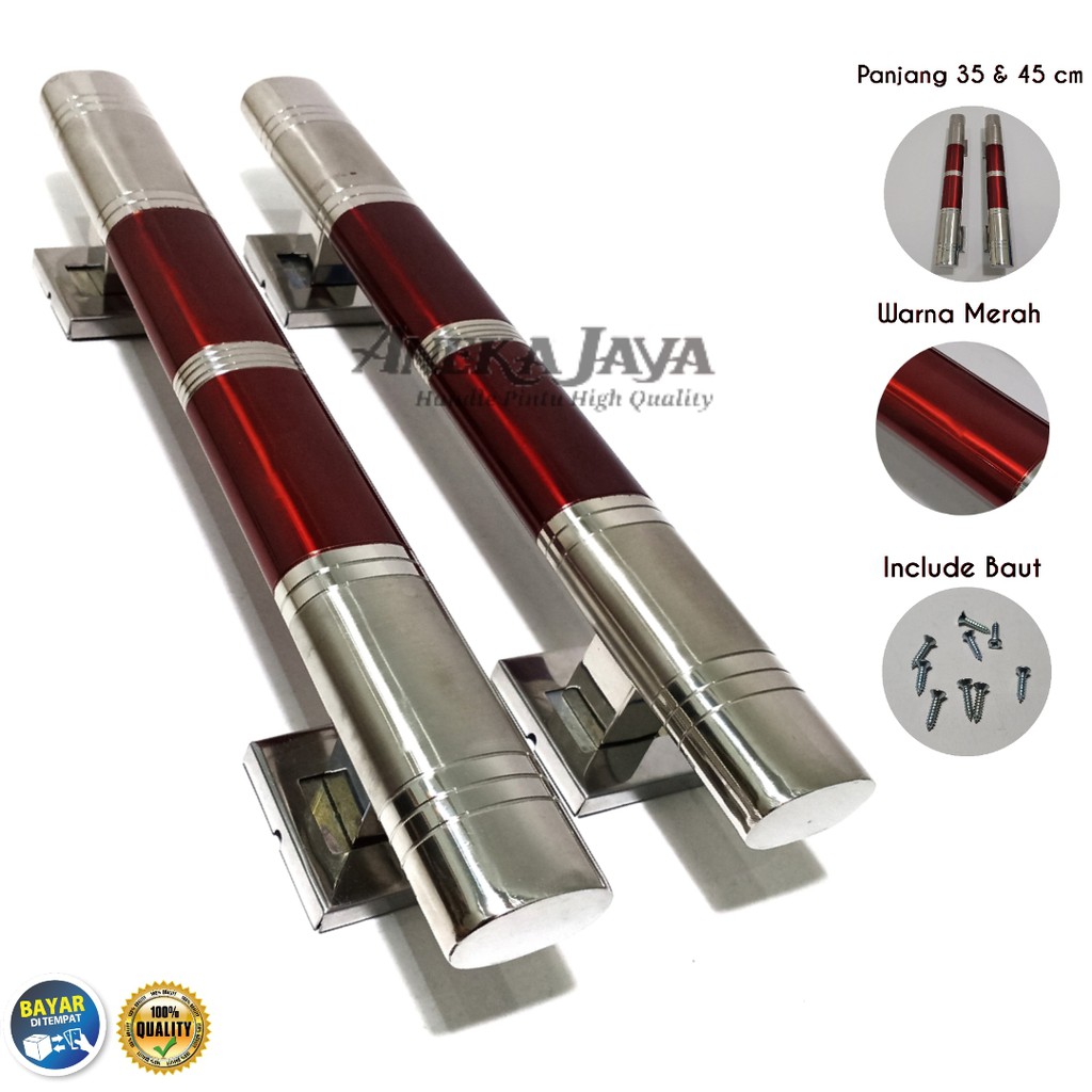 Handle Pintu rumah 35 cm 45 cm  Tarikan Pintu / Pegangan Pintu rumah terbaru murah warna merah