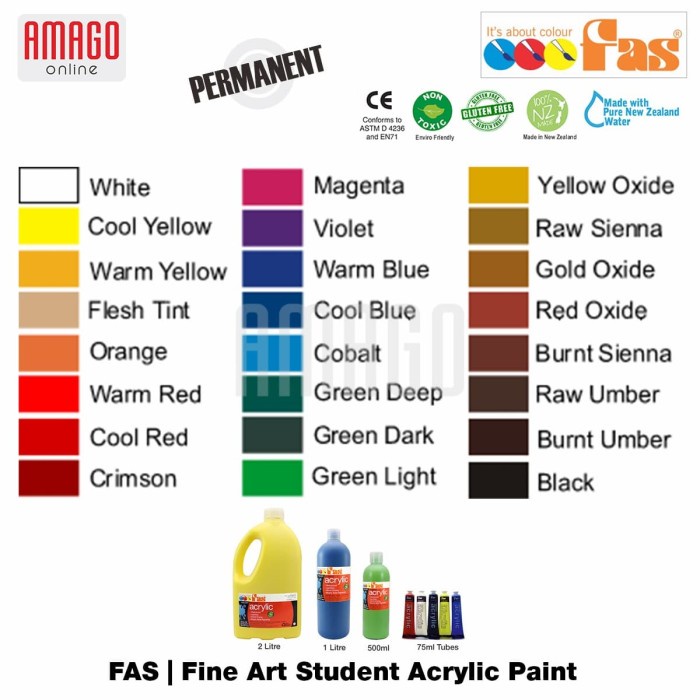 

FAS - STUDENT ACRYLIC PAINT - 2 LITER - WHITE