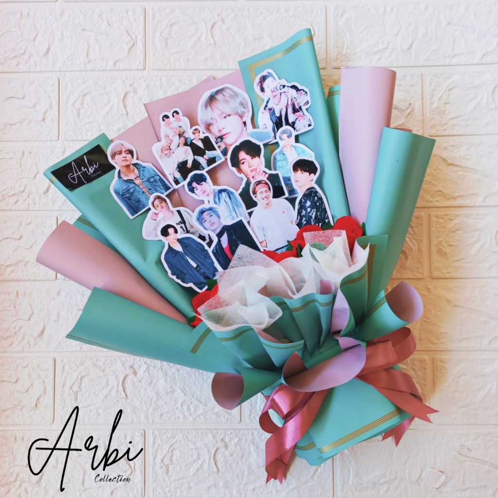 BUKET FOTO / BOUQUET FOTO BTS / foto BOUKET / BUKET WISUDA / KADO ULANG TAHUN / GIFT / IDE KADo