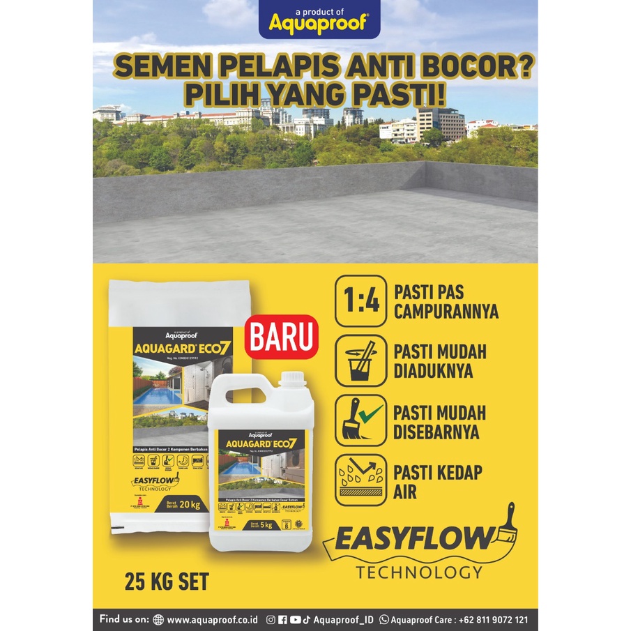 AQUAGARD ECO 7 SEMEN PELAPIS ANTI BOCOR X SIKA TOP 107 25 KG