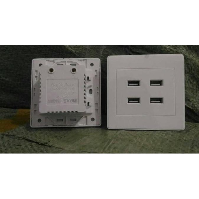 Faceplate USB 4 Port / Stop Kontak USB 4 Port