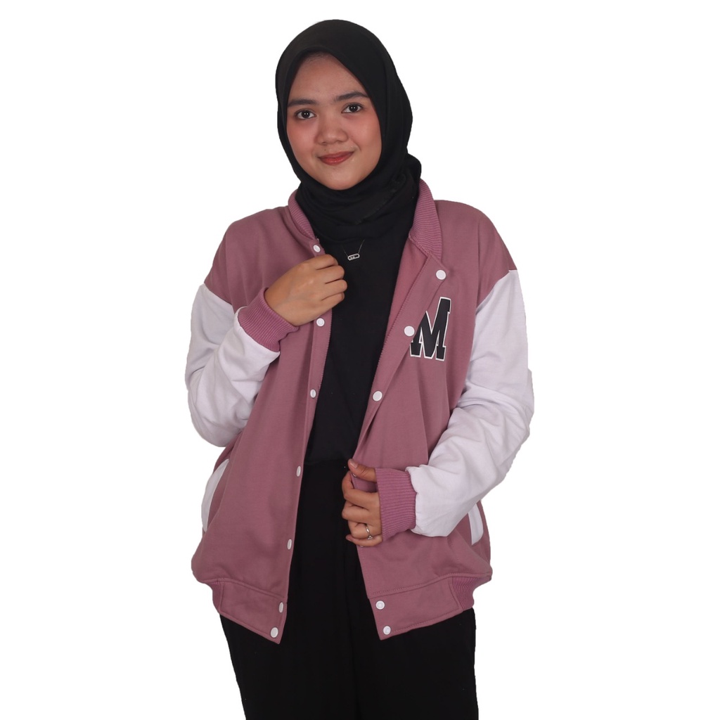 M Baseball Jaket - Jaket Baseball Unisex