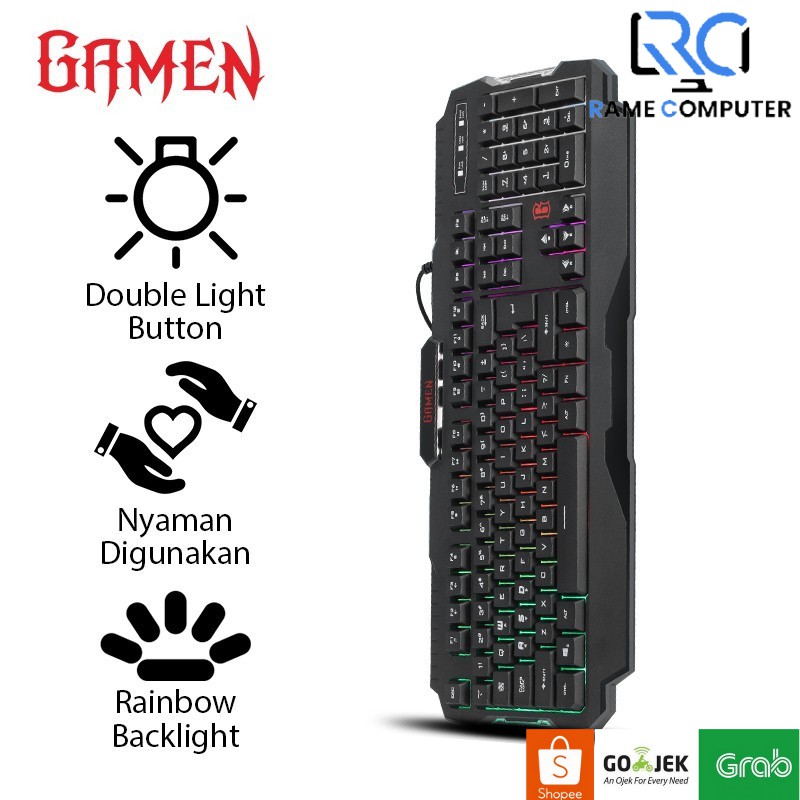 Keyboard Gaming GAMEN GK100 Rainbow Backlight Black LED