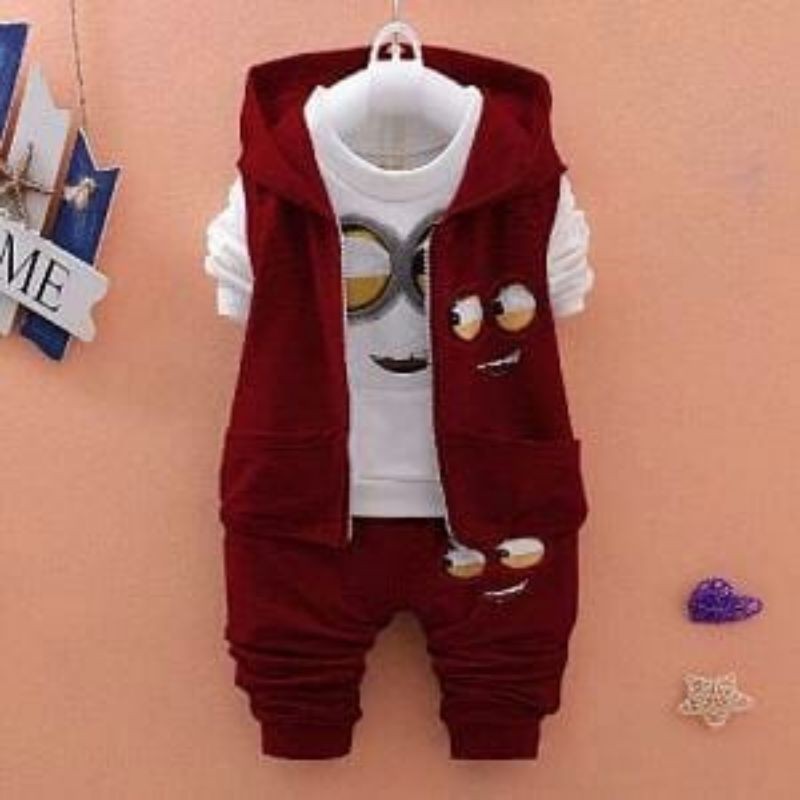 Setelan Anak / Set Anak Usia 3-5 Tahun Jaket + Inner + celana / Set Karakter 3in1 / Setelan Mini