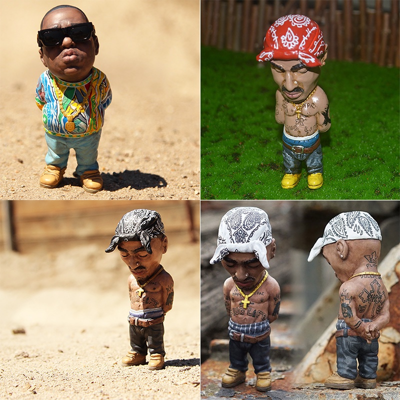 Hip Hop Rapper Bro Shakur Snoop Dogg B.I.G. Notorious Biggie Action Figure Rap Music Star Figurine Ornament